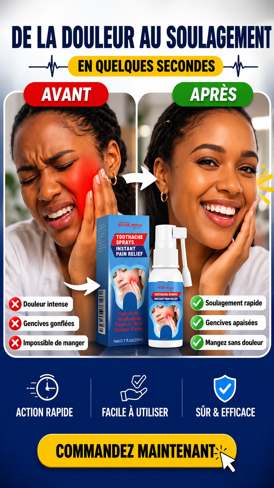🦷 Toothache Spray – Soulagement rapide contre le mal de dents